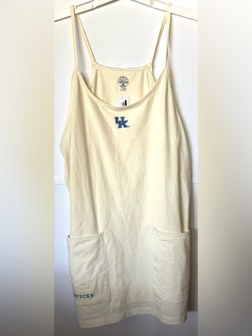 NCAA University of Kentucky Women's Off White Cami Mini Dress - NWT, $44.99, L